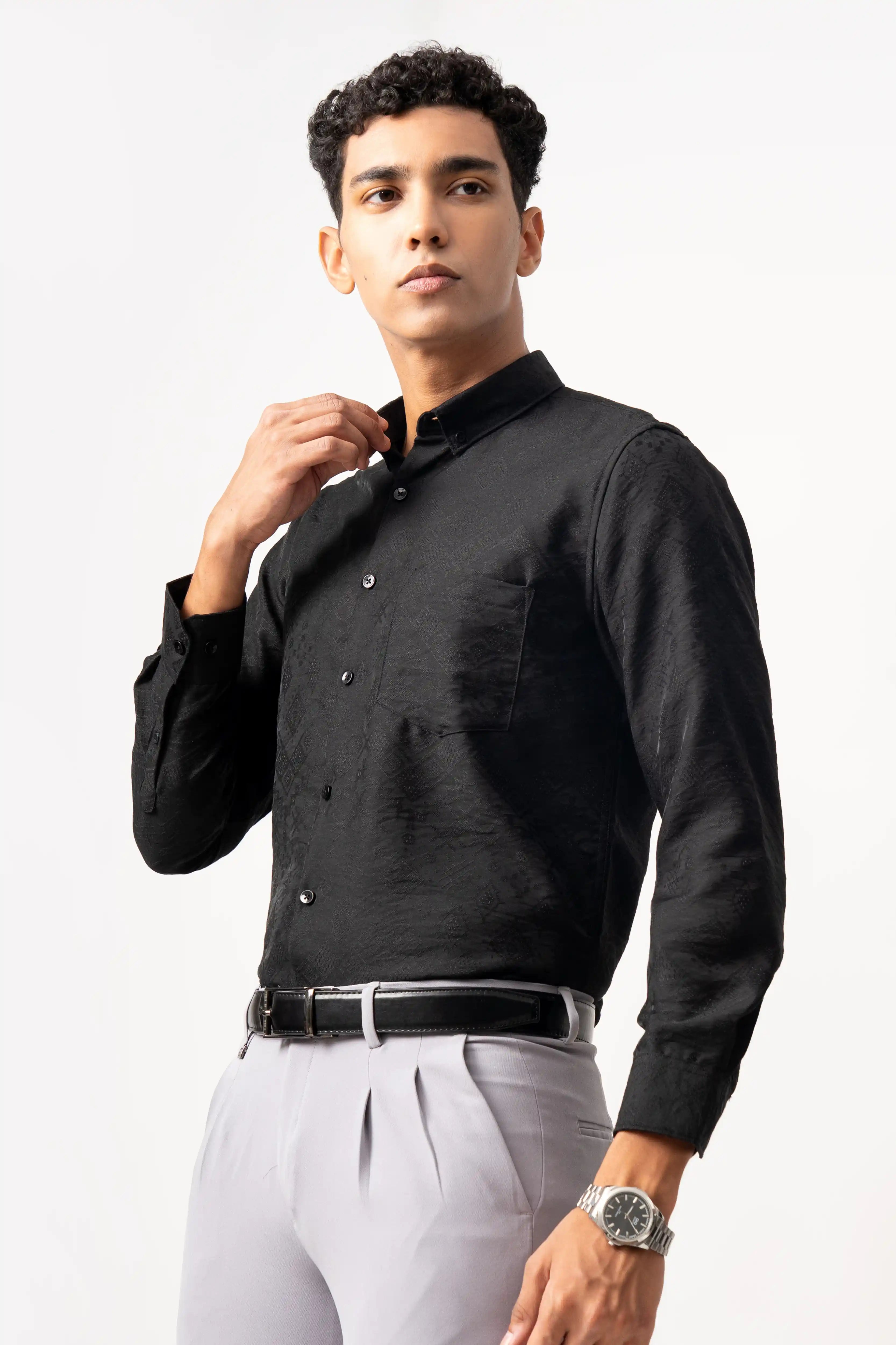 DARK EMBER TEXTURED SHIRT