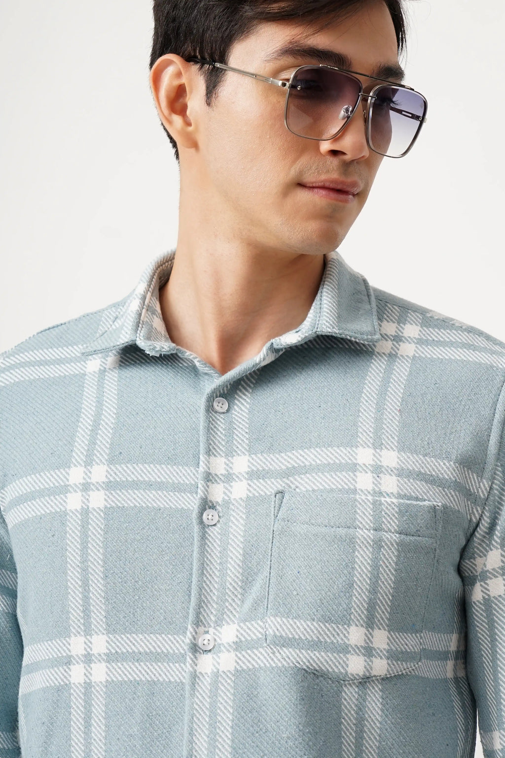 GRIDLUX BRUSH CHECK SHIRT - men's premium cotton shirt with classic check pattern.