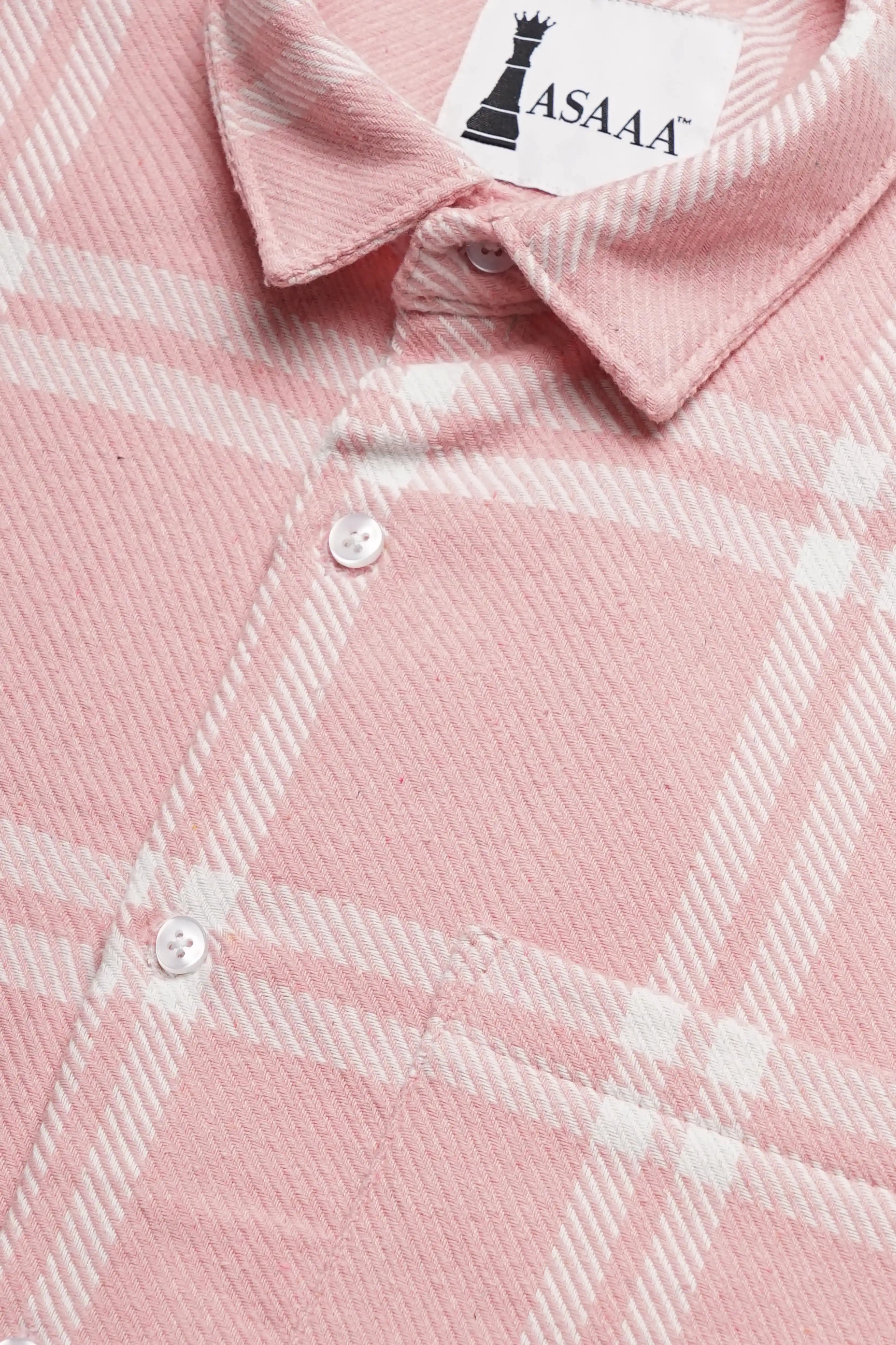 Cotbrus check shirt in pink with classic checkered pattern and soft brushed cotton fabric.