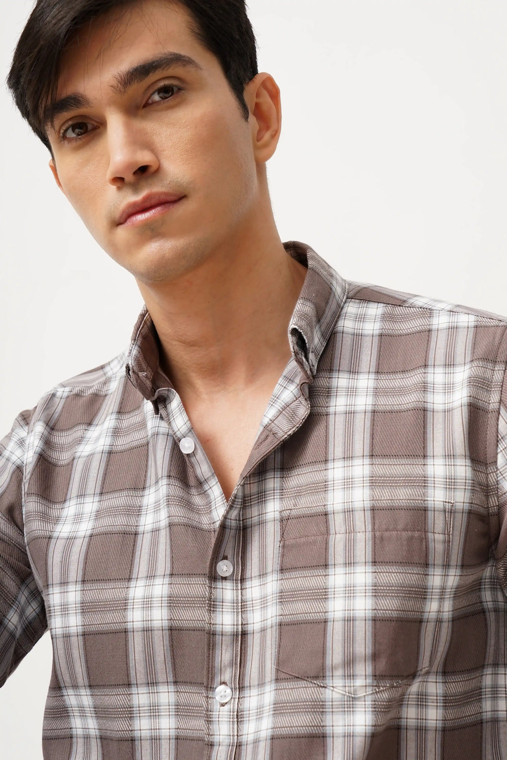 COTBROW CHECK SHIRT featuring a classic checkered pattern, soft cotton fabric, and comfort fit design for versatile style.
