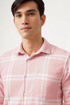 Men's Cotbrus check shirt in pink, featuring a soft cotton blend and classic checkered pattern.