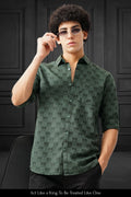 GREEN JACQUARD SHIRT