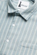 AQUALURE striped shirt with premium brush fabric and comfort fit design.