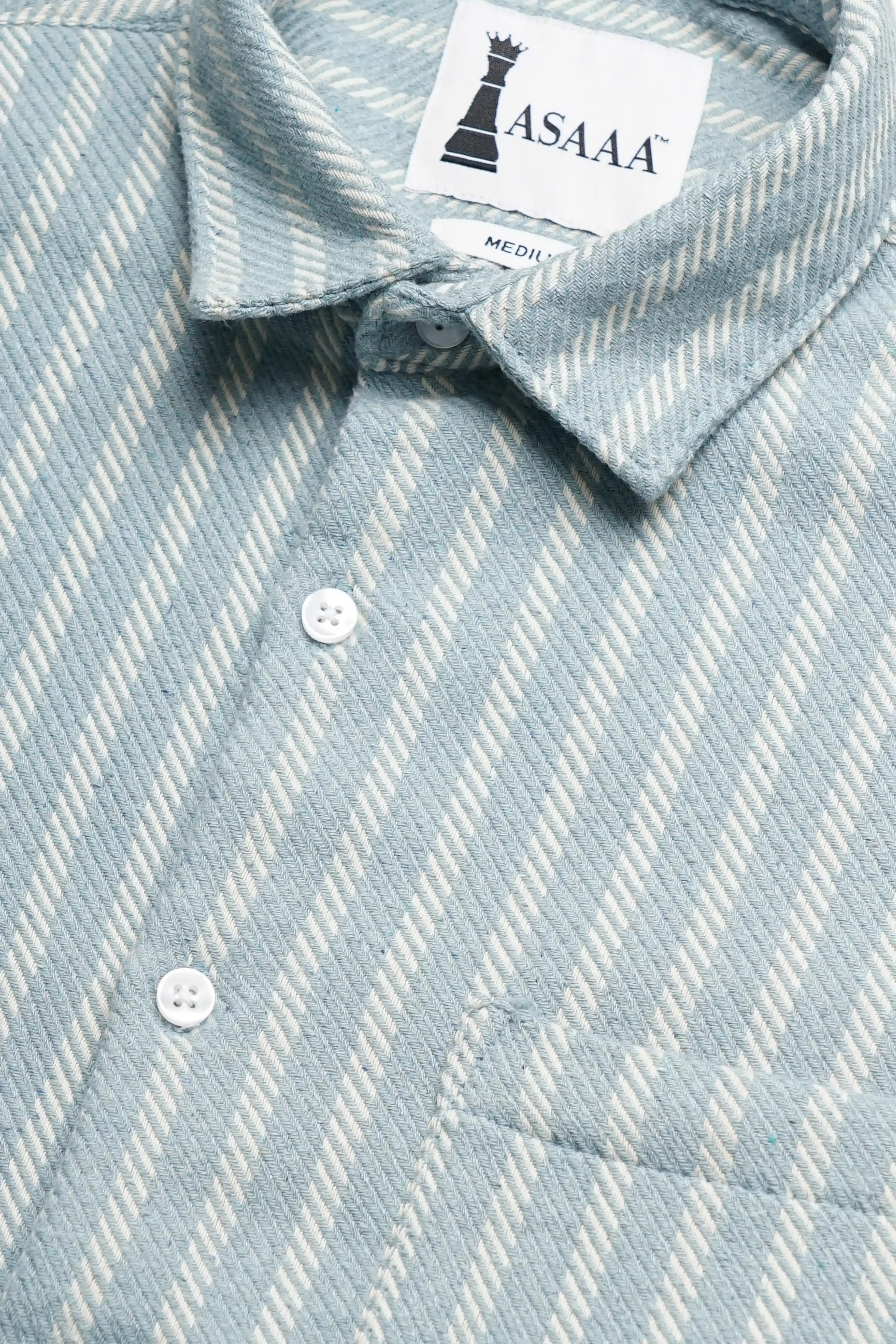 AQUALURE striped shirt with premium brush fabric and comfort fit design.