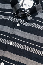 NOIELINE striped shirt with black and grey stripes made from high-quality cotton and imported fabric.