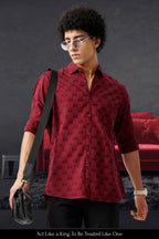 RED JACQUARD SHIRT