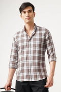 Man wearing Cotbrow Check Shirt made from high-quality cotton with a timeless checkered pattern.