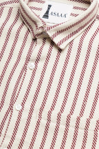 STRILUXE STRIPED SHIRT with premium brush fabric and timeless design.