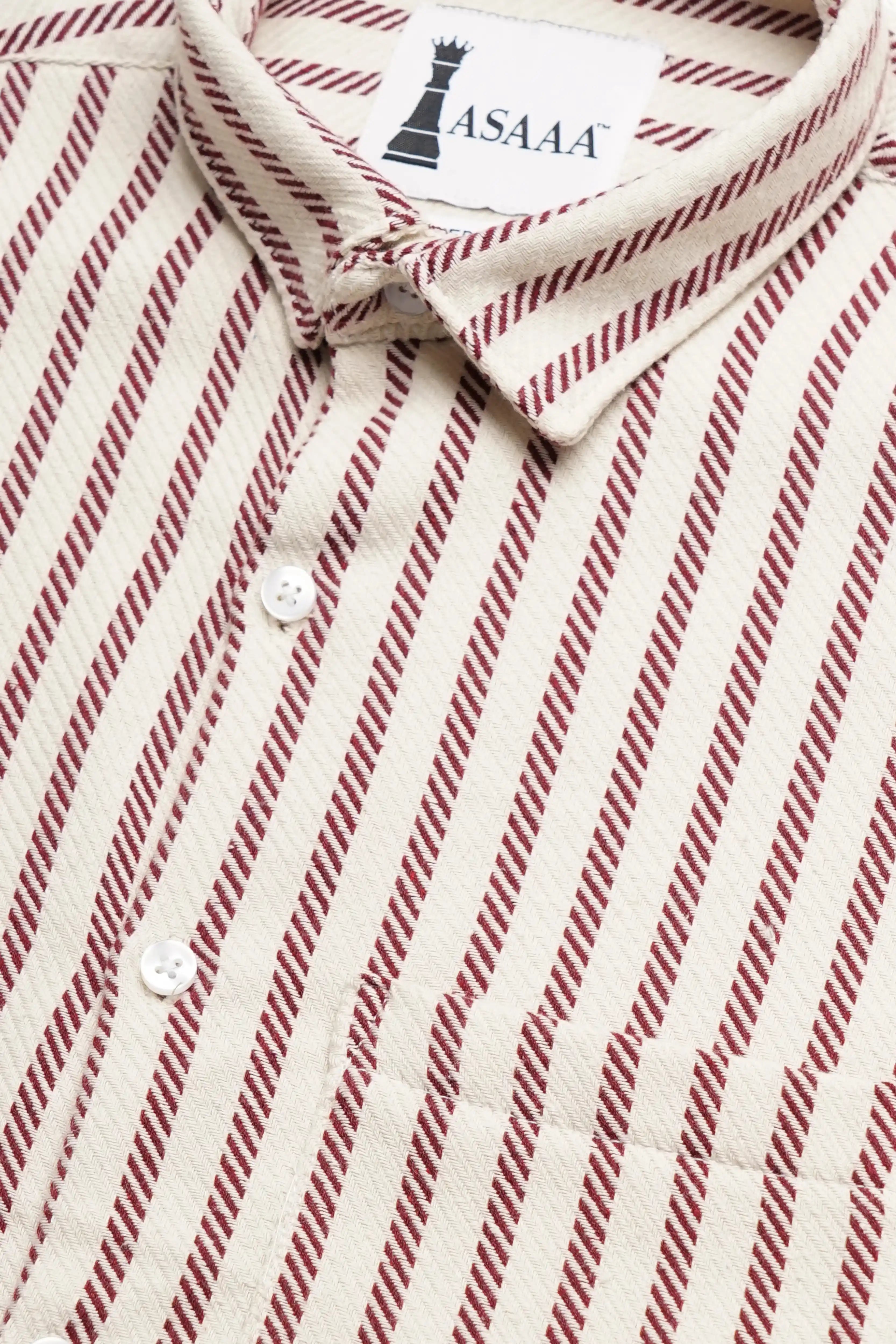 STRILUXE STRIPED SHIRT with premium brush fabric and timeless design.