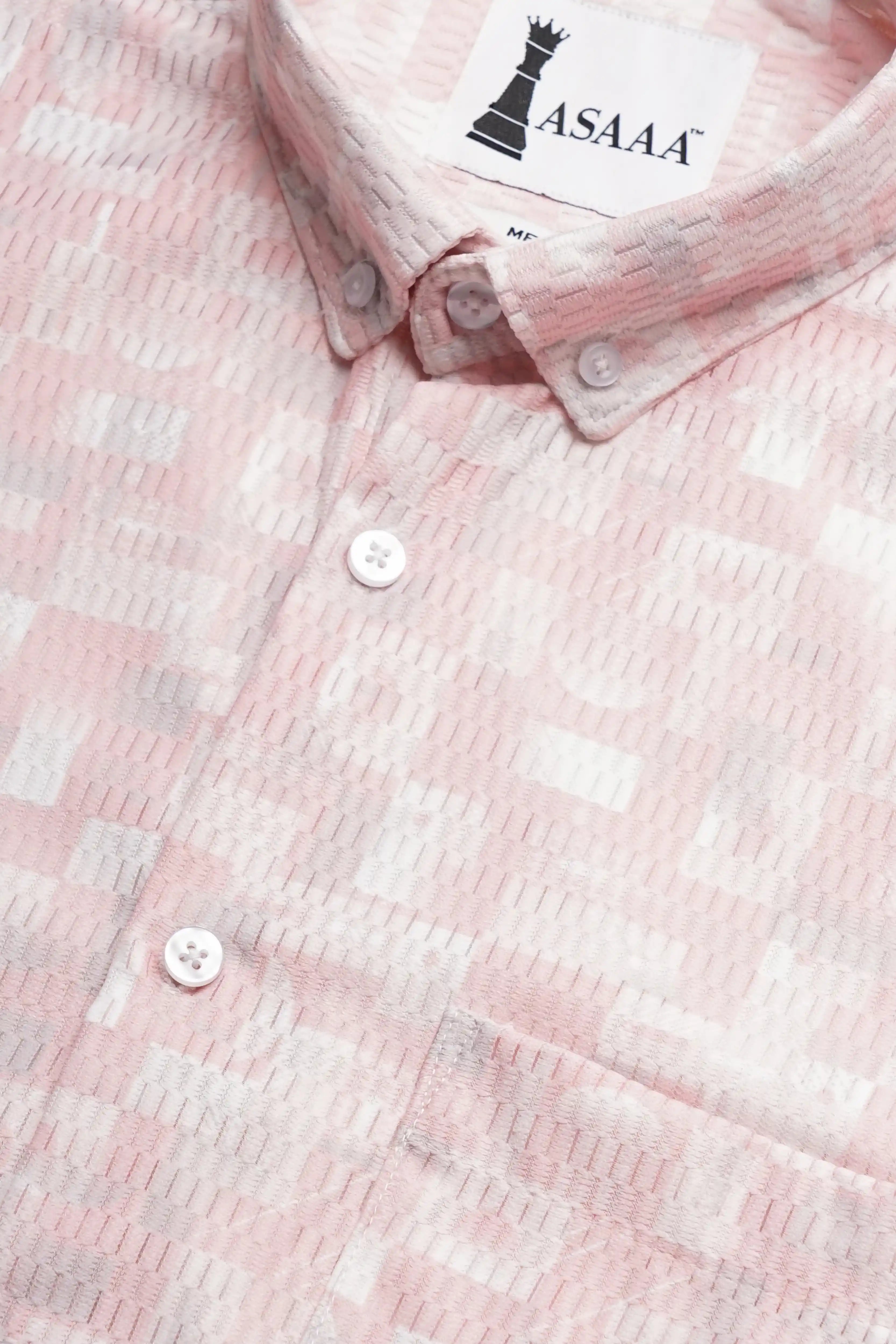 LINOPRINT printed shirt in premium cotton with subtle light pattern.