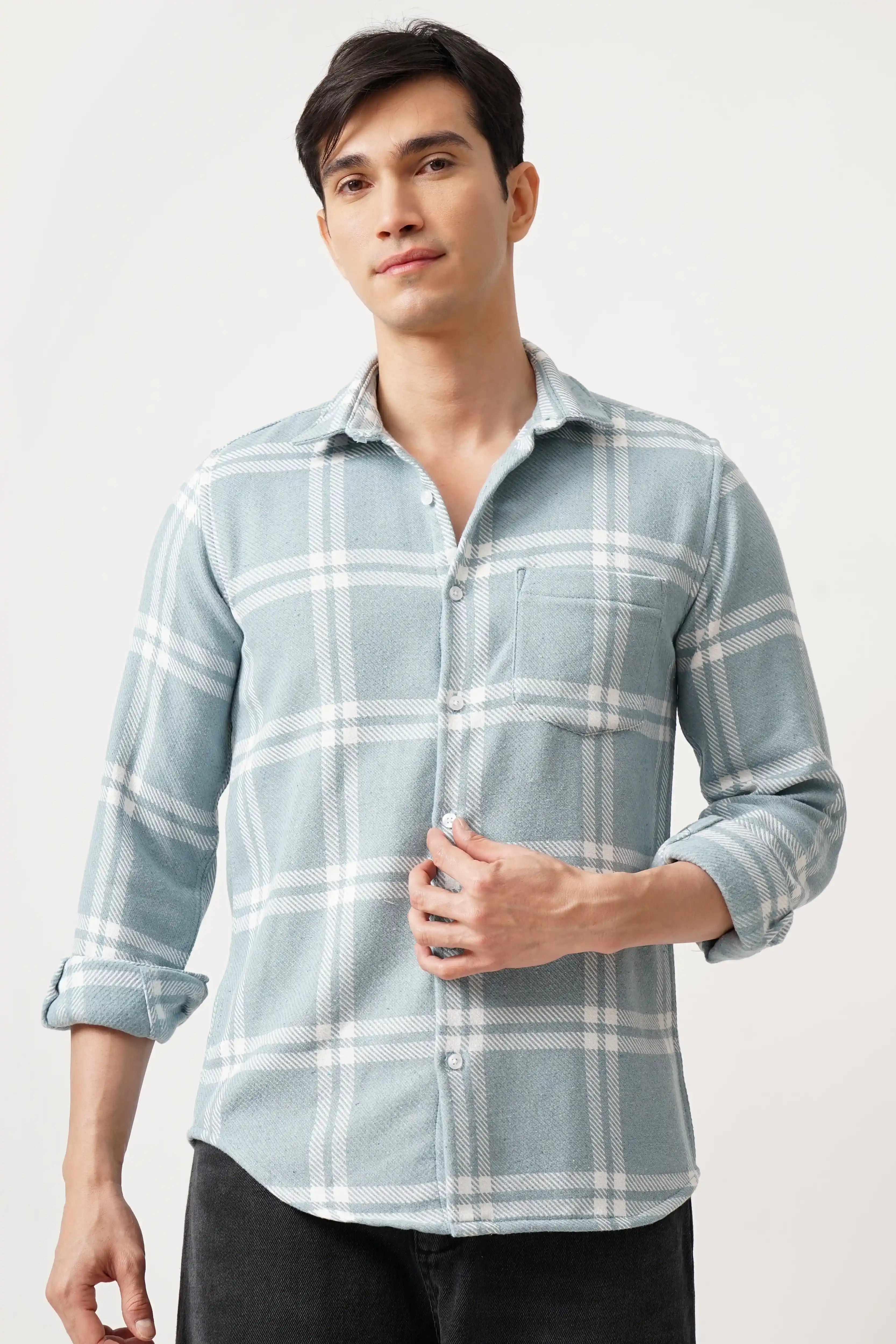 GRIDLUX BRUSH CHECK SHIRT in premium cotton with a timeless design.