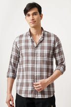 Cotbrow Check Shirt in breathable cotton with classic checkered pattern, perfect for versatile styling and all-day comfort.