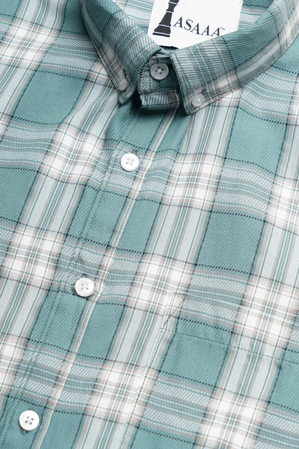 Green Brumix Check Shirt made from premium cotton fabric with a comfort fit and classic checkered pattern.