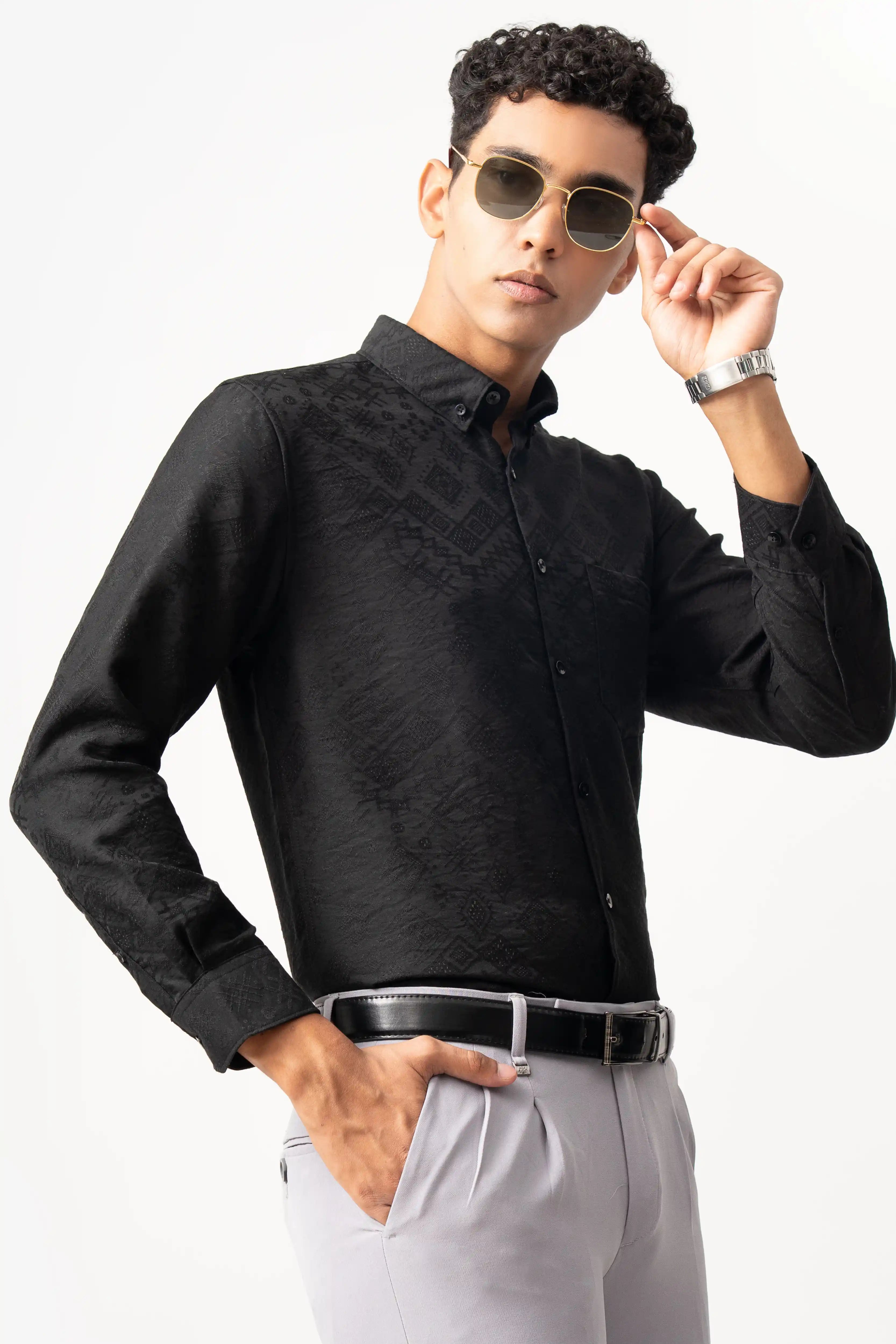 DARK EMBER TEXTURED SHIRT