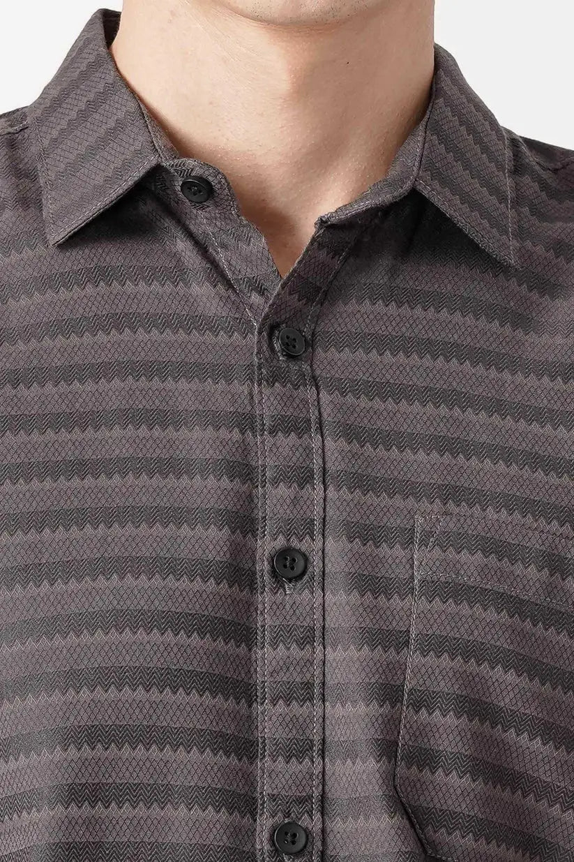 brownish striped shirt made from ultra-soft fabric for men