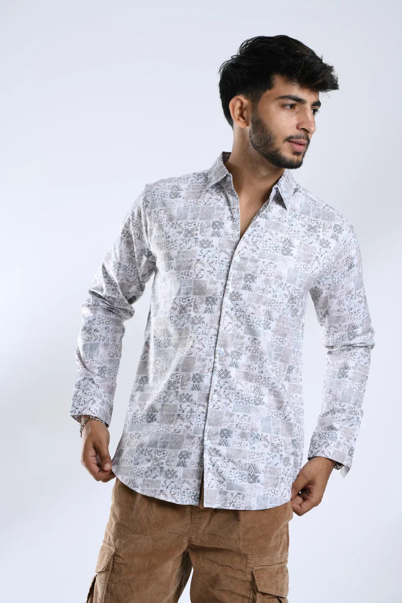 Men's stylish Coral Garden Shirt with vibrant print and comfortable fit.