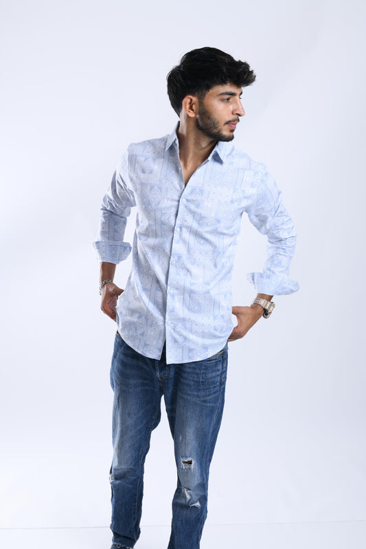 BLUE elegant design full sleeve shirt - ASAAA