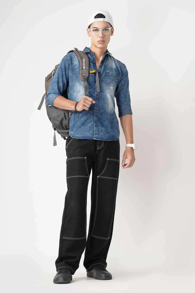 SLATE HAZ DENIM SHIRT for men, comfortable and durable denim fabric.