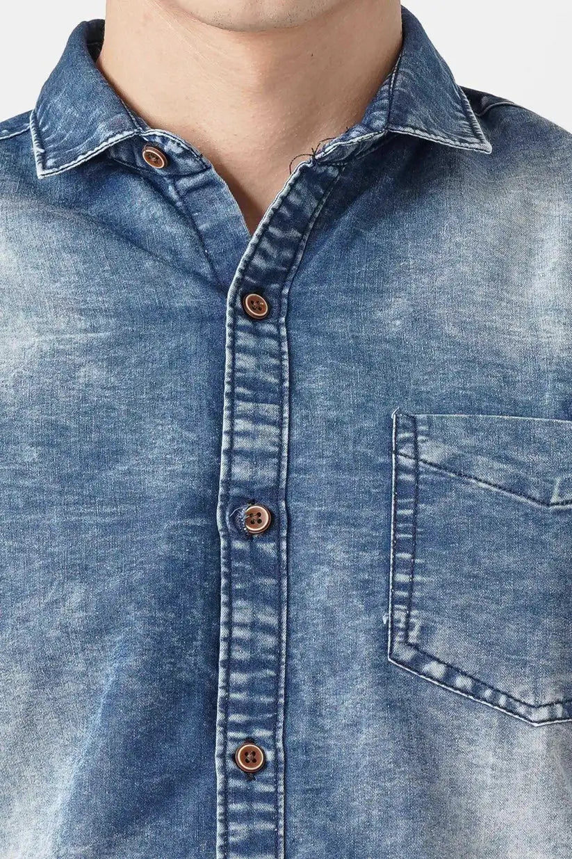 SLATE HAZ DENIM SHIRT for men, comfortable and durable denim fabric.