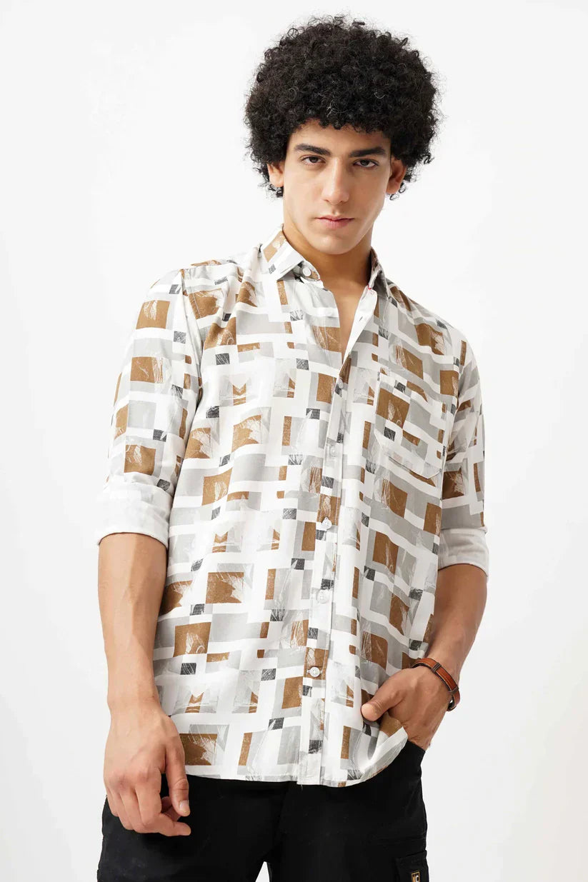 Tan azure canvas shirt for men with stylish azure design and premium comfort.