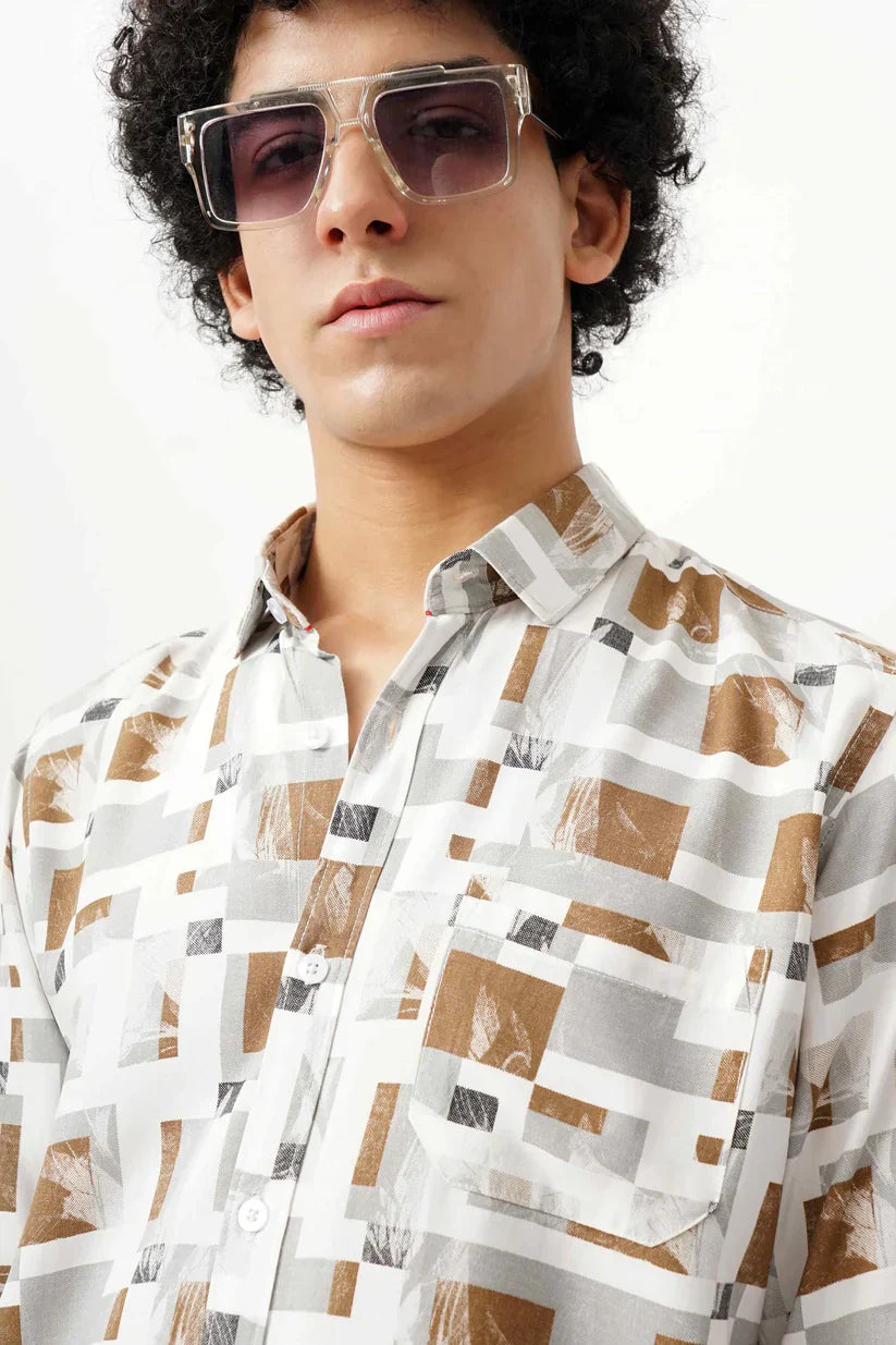 Tan azure canvas shirt for men with stylish design and premium comfort.