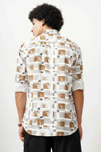 Men's tan azure canvas shirt, soft fabric, stylish design for premium comfort.