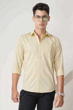 Amber Glow Shirt for men in warm golden hue, enhances style with subtle radiance.