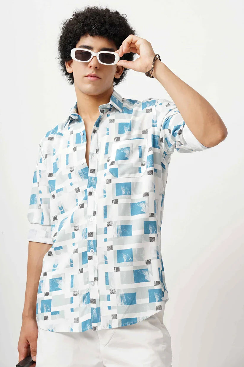 BLUE AZURE CANVAS SHIRT - Premium Comfort for Men – ASAAA