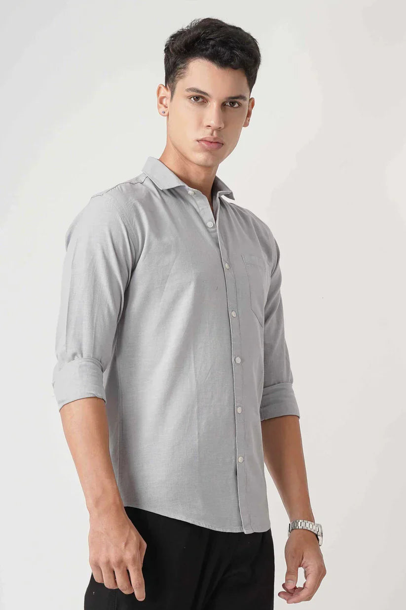 Men's ice blue linen shirt, stylish and comfortable.