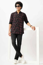 Maroon azure canvas shirt for men with unique design and premium comfort.
