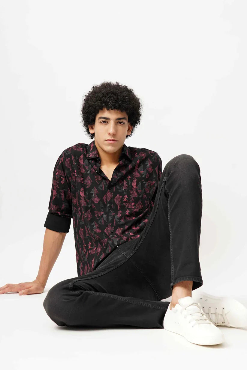 Maroon azure canvas shirt with stylish azure design and comfortable fit.