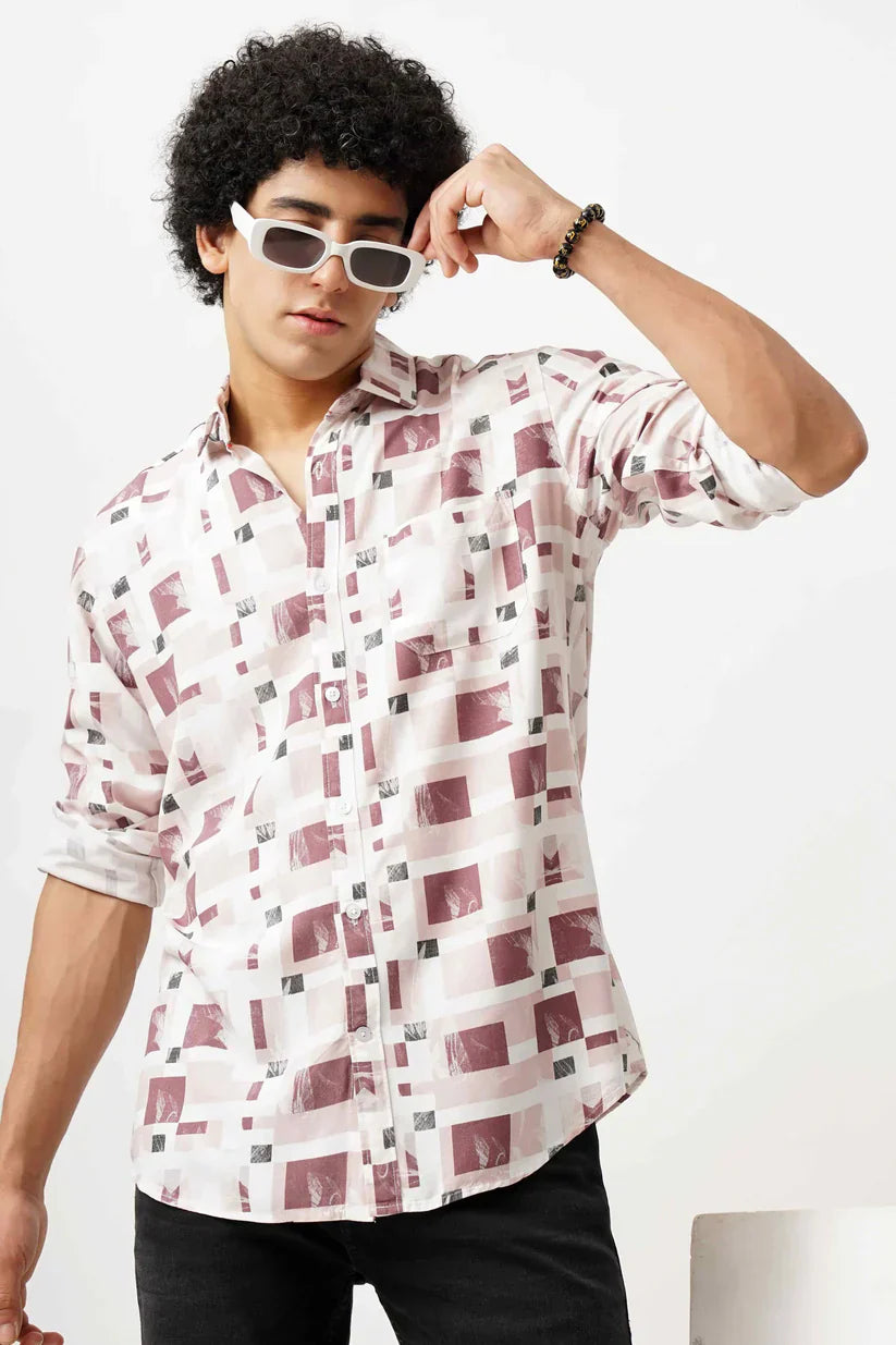 Men's stylish pink azure canvas shirt with soft fabric and premium comfort.