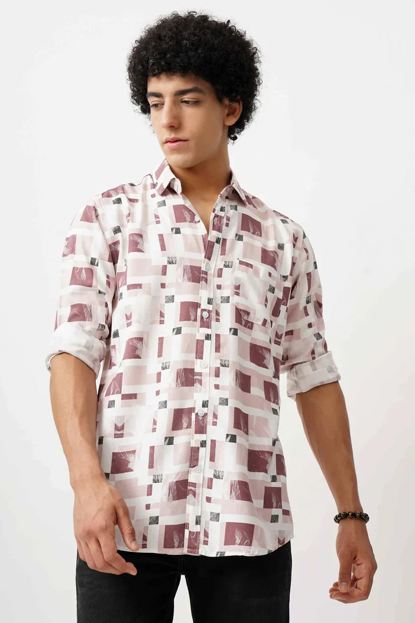 Men's stylish pink azure canvas shirt with soft fabric and premium comfort.