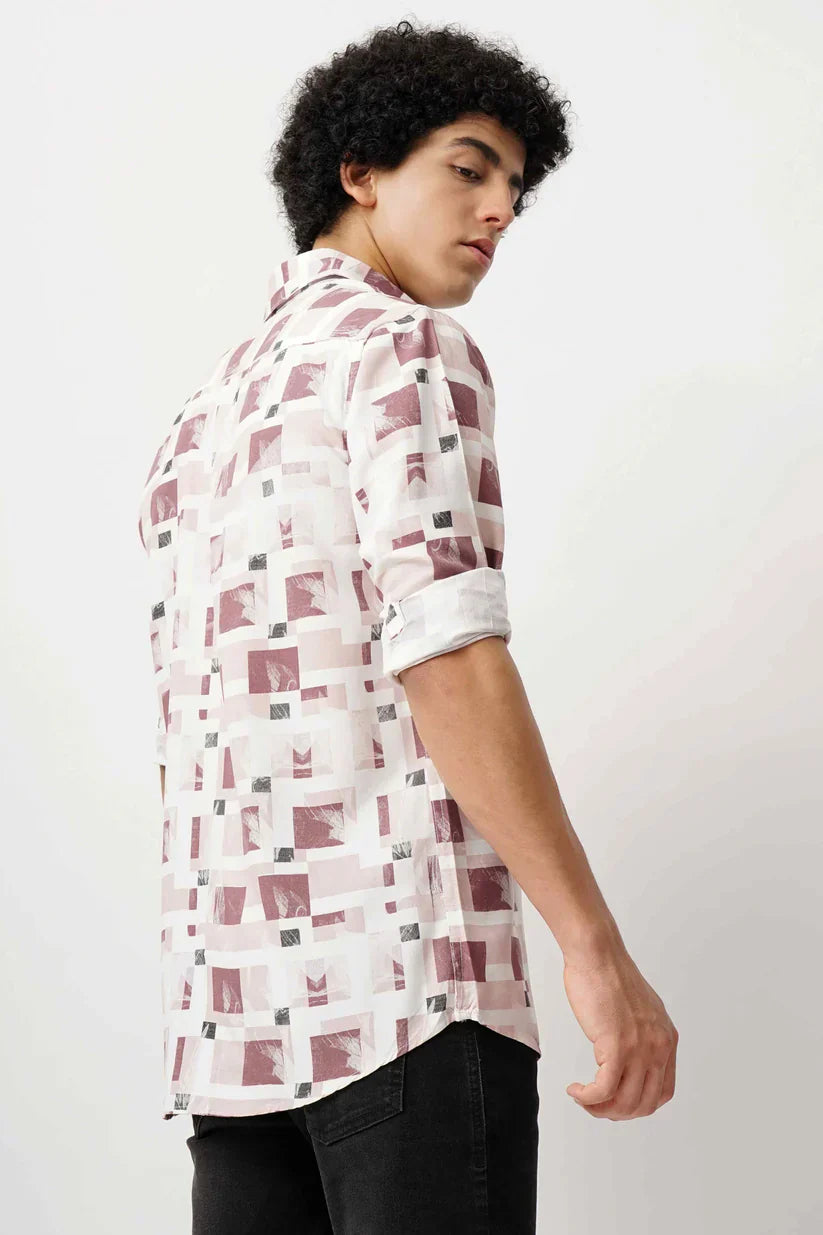 Pink azure canvas shirt for men, stylish design, premium comfort fabric.