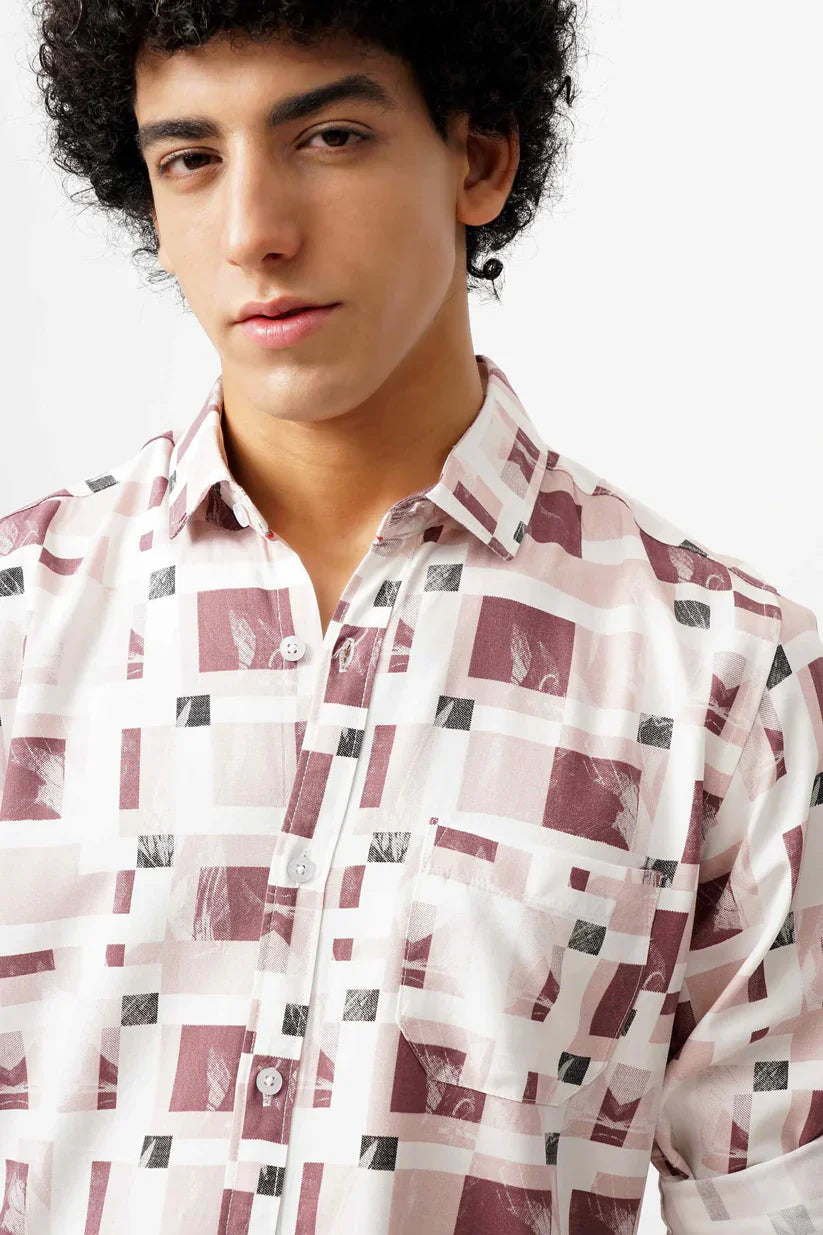 Men's stylish pink azure canvas shirt with premium comfort fabric.